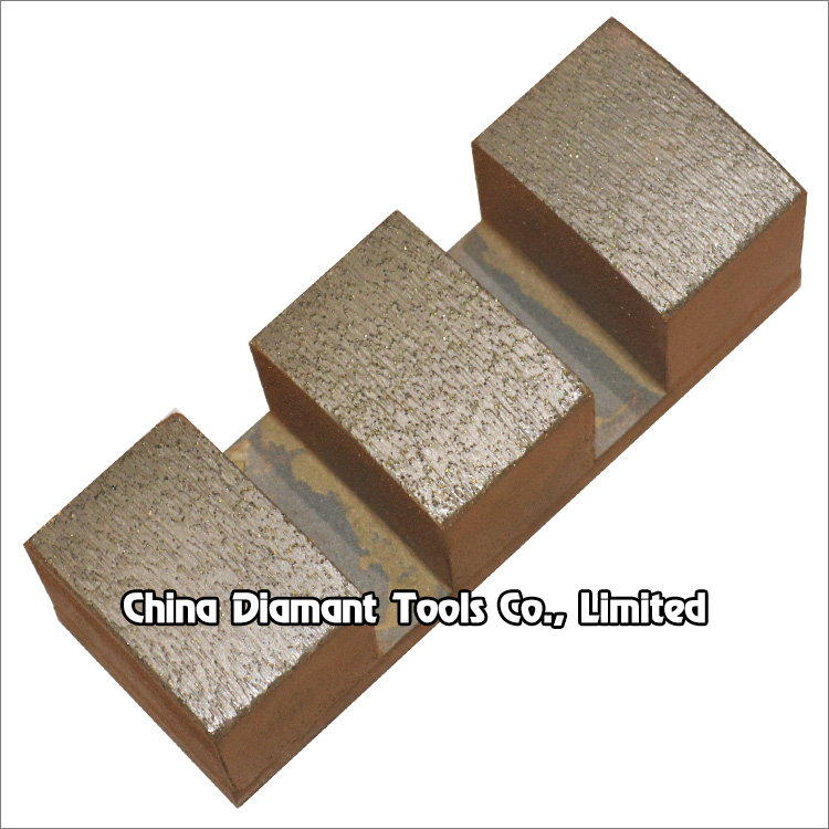 Diamond fickert abrasive for granite - metal bond segmented