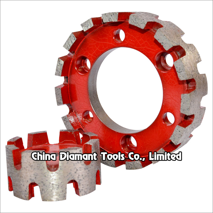 Diamond stubbing milling wheels for stone granite - crown continuous rim segment