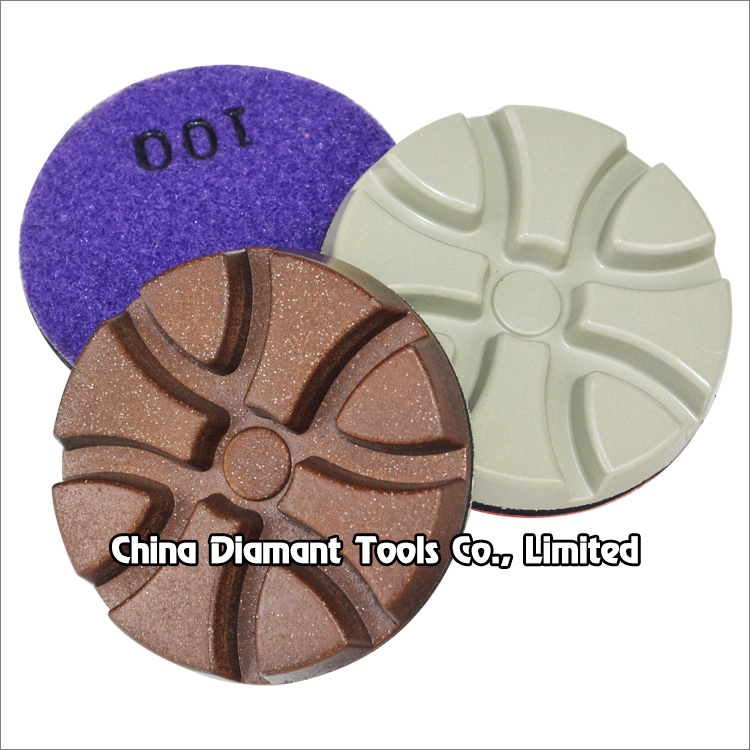 3 inch 80mm floor polishing diamond pads for concrete - Torx, resin bond, dry Use