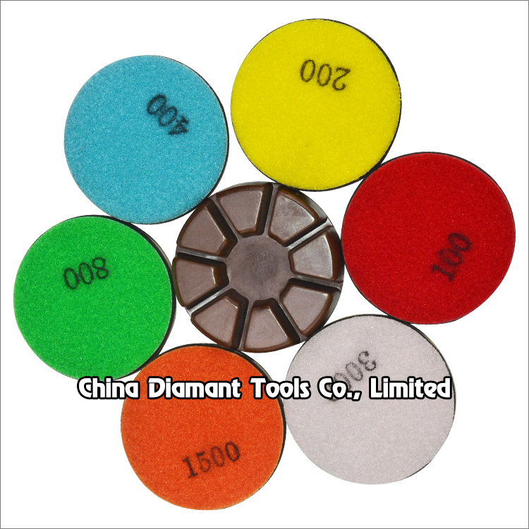 3 4 inch floor polishing diamond pads - copper & resin bond, wet or dry use