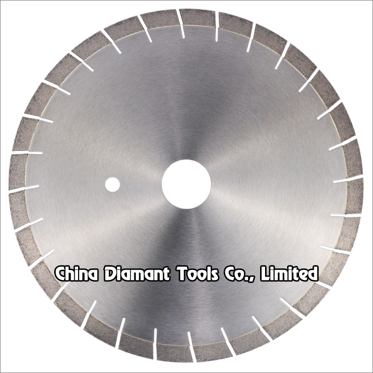 Diamond saw blades for granite slab edge cutting - diagonal matrix segments