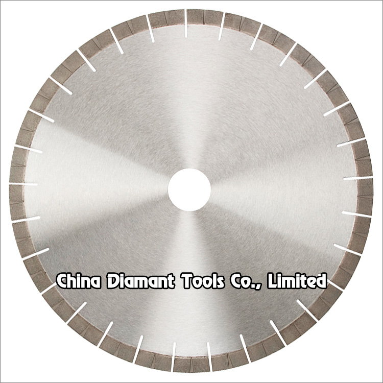 Diamond saw blades for granite slab edge cutting - matrix segments with V groove