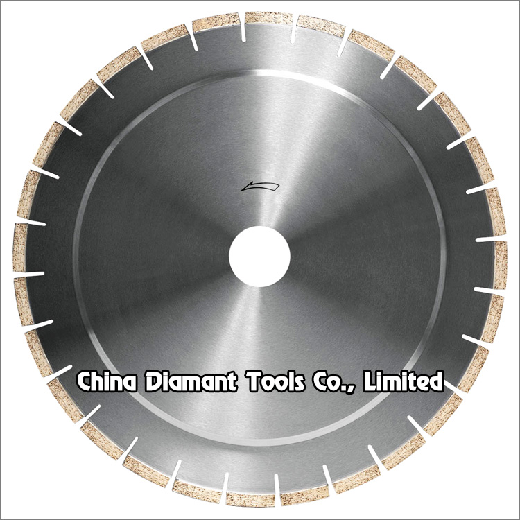 Diamond horizontal cutting saw blade for marble, basalt, travertine, limestone