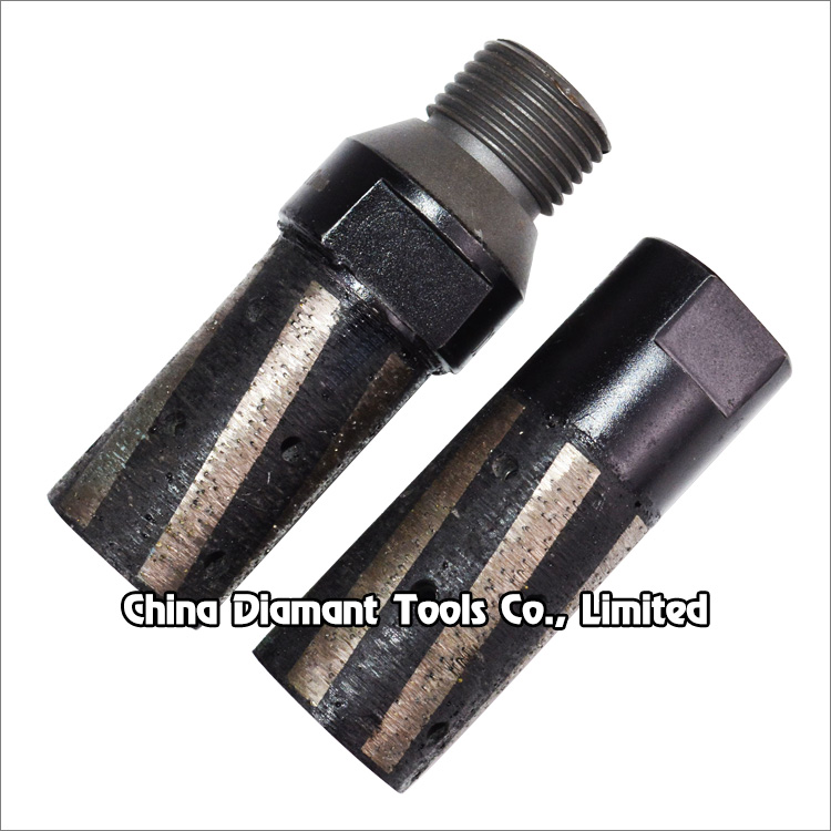 Diamond finger bits for granite - resin filled segments twisted