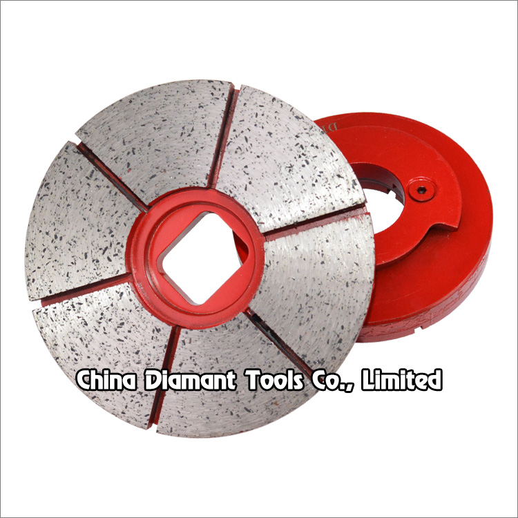 Diamond edge grinding wheels - fanlike segments with snail lock back